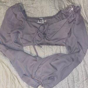 Princess Polly Lavender Long Sleeve Crop Top